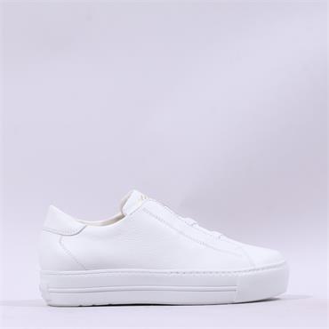 Paul Green Super Soft Platform Slip On - White Gold Leather